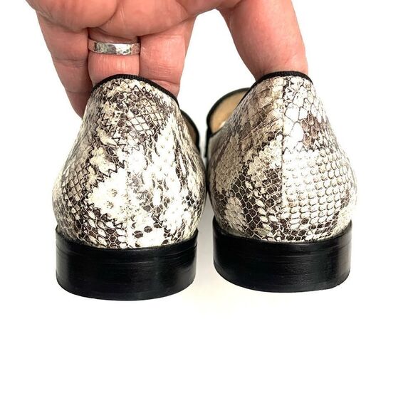 Snake Print Loafers - Black and Cream - Picture 8 of 13